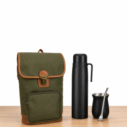 Set Matero Completo con Bolso Térmico, Termo Media Manija 1L, Mate King 180 ml y Bombilla